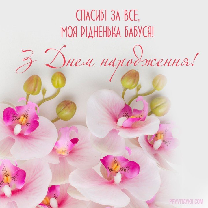Поздравления с днем рождения бабушки на украинском языке страница 2 из 9, открытка 11